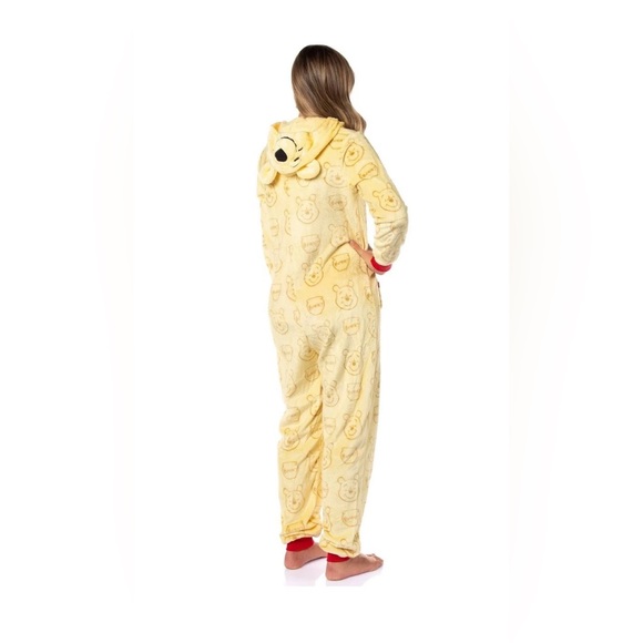 Disney Winnie the Pooh Yellow Hooded Sleepwear with Red Accents - Picture 3 of 13